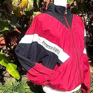 VINTAGE 90s Champion Fitness USA Windbreaker